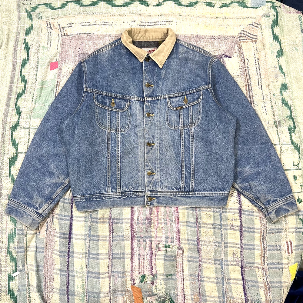 Vintage Lee Storm Rider Denim Jacket XL Cowboy Denim Blanket Lined USA 70s READ